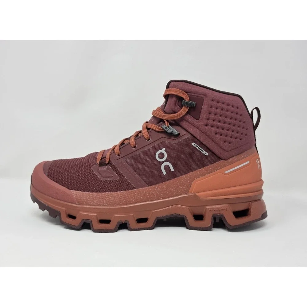 On Cloudrock 2 Waterproof Women's 9.5 Hiking‎ Boot Beet/Auburn